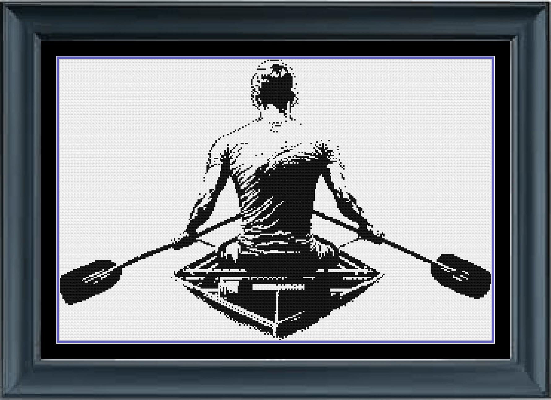 Stitching Jules Design Cross Stitch Pattern Rowing Sport Monochrome Cross Stitch Pattern Instant PDF Download
